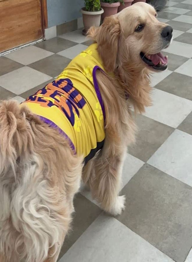 Lulala Pets Dog Clothes Dress Summer Printed t Shirt for Dogs pet Apparel for Dog Cat and Puppies (20INCH, Musturd) - Image 2